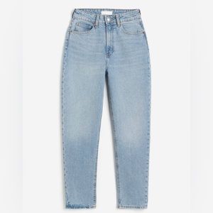 H&M | Slim Mom High Ankle Jeans | Light Denim Blue